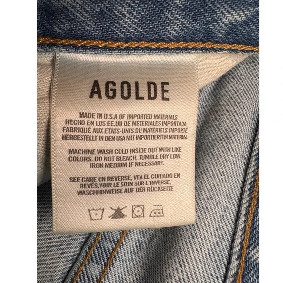 AGOLDE Womens Jeans Size 31 Cherie High Rise Light Wash Straight Leg Distressed‎ - Picture 10 of 11